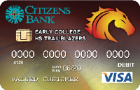 debit card with early college high school logo