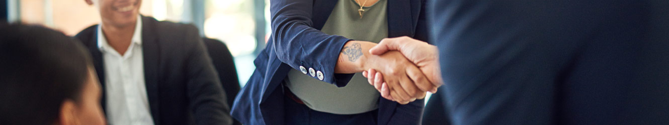 A business handshake