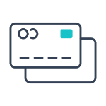 minimalist line art of a card front and back