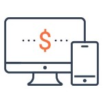 minimalist illustration desktop and cellphone