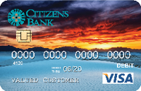 debit card with White Sands nation park at sunset