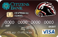 debit card with Centennial high school logo