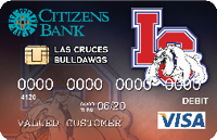 debit card with Las Cruces high school logo